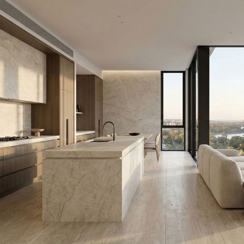 Taj Mahal Royal Sintered Stone, Kitchen island